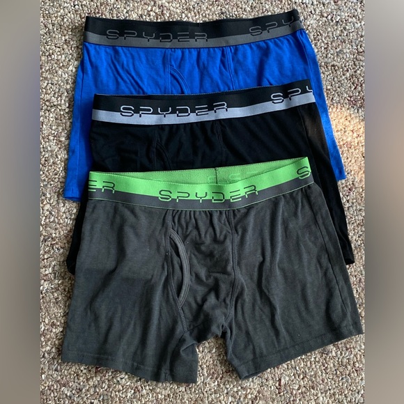 Spyder Mens Boxer Briefs Performance Sports Underwear w/ Mesh Panels 3 Pack - Picture 1 of 3